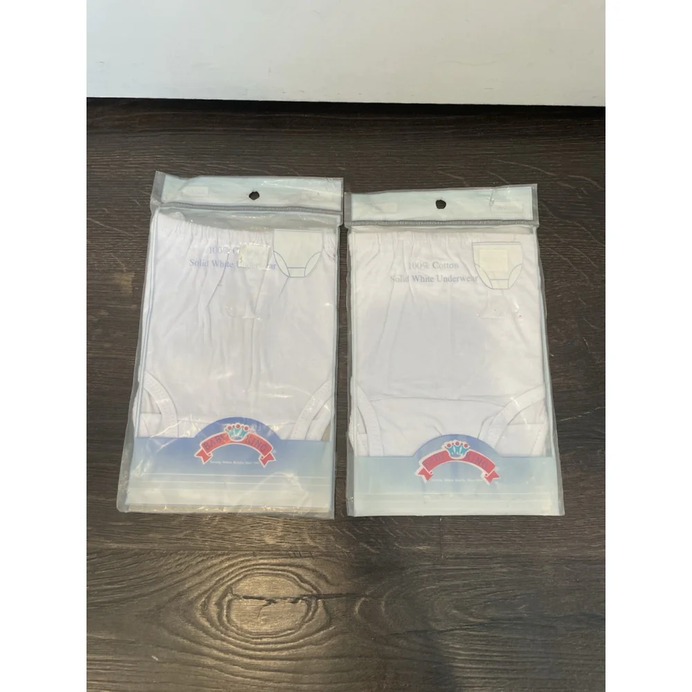 Baby Panties, White, Baby Diaper Cover, Cotton Panties Vintage 2 Packs Sz Medium